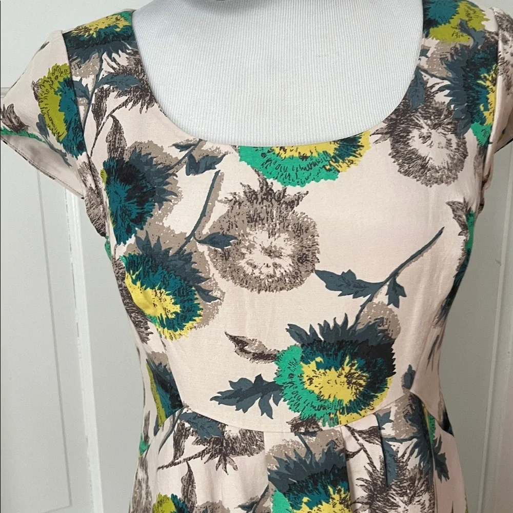 Boden Limited Edition Silk Blend Floral Dress, Cap Sleeve, Fully Lined, Sz 8 - Picture 2 of 11